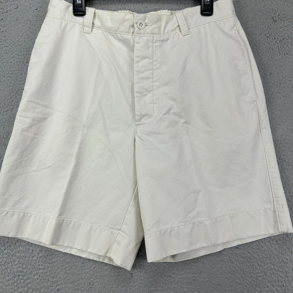 J‎ Crew Mens Khaki Shorts 33 Beige Flat Front Pocket Casual Comfort 100% Cotton